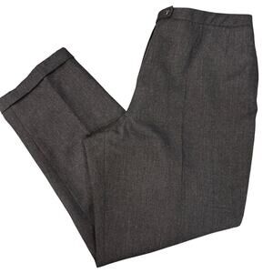 Vtg Gray Cuffed 100% Wool Trousers Slacks Career Pants Winter, Women's Size 18